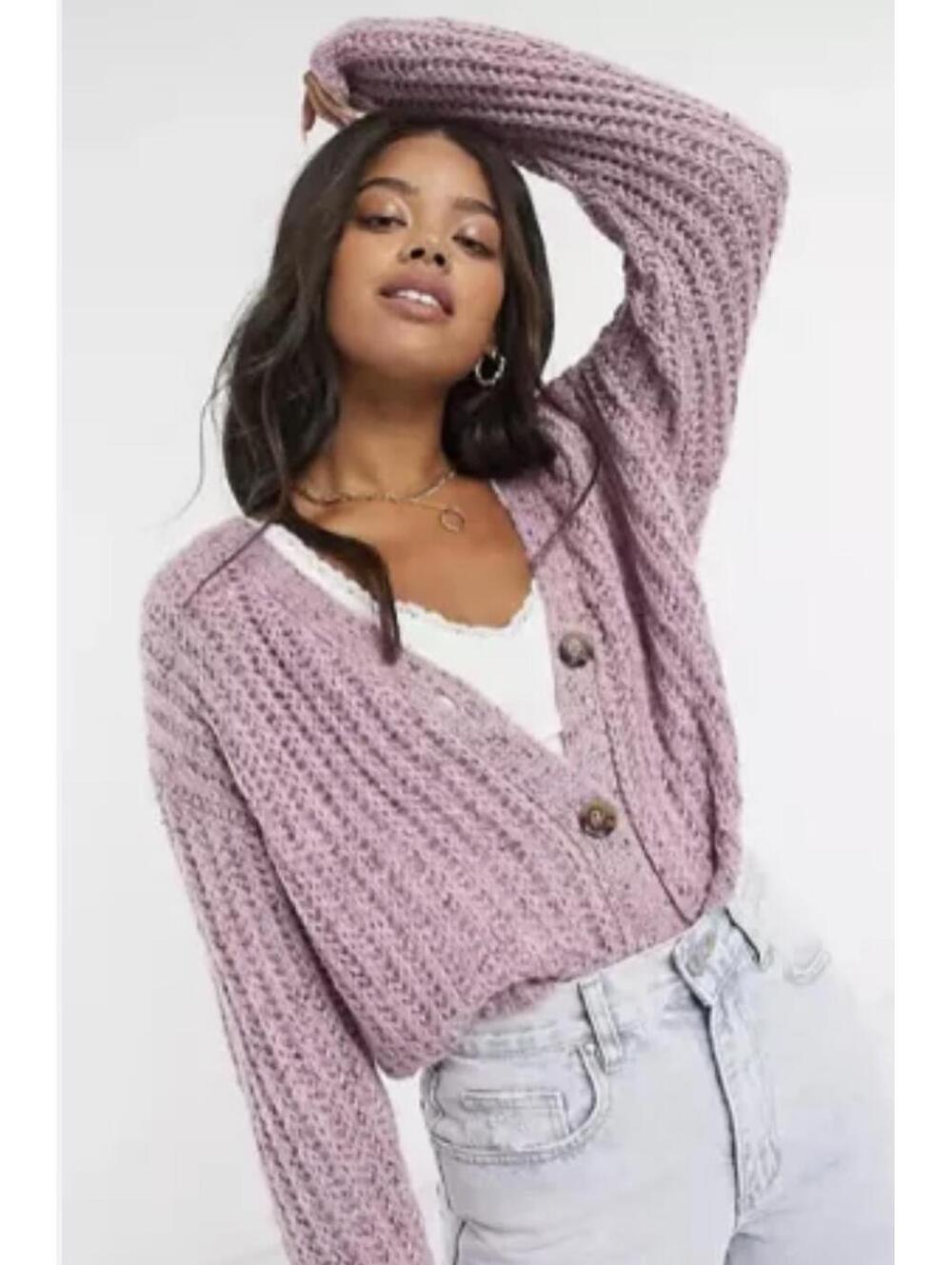 Cotton On Speckled Chunky Knit Cardigan Sweater - Women's Large